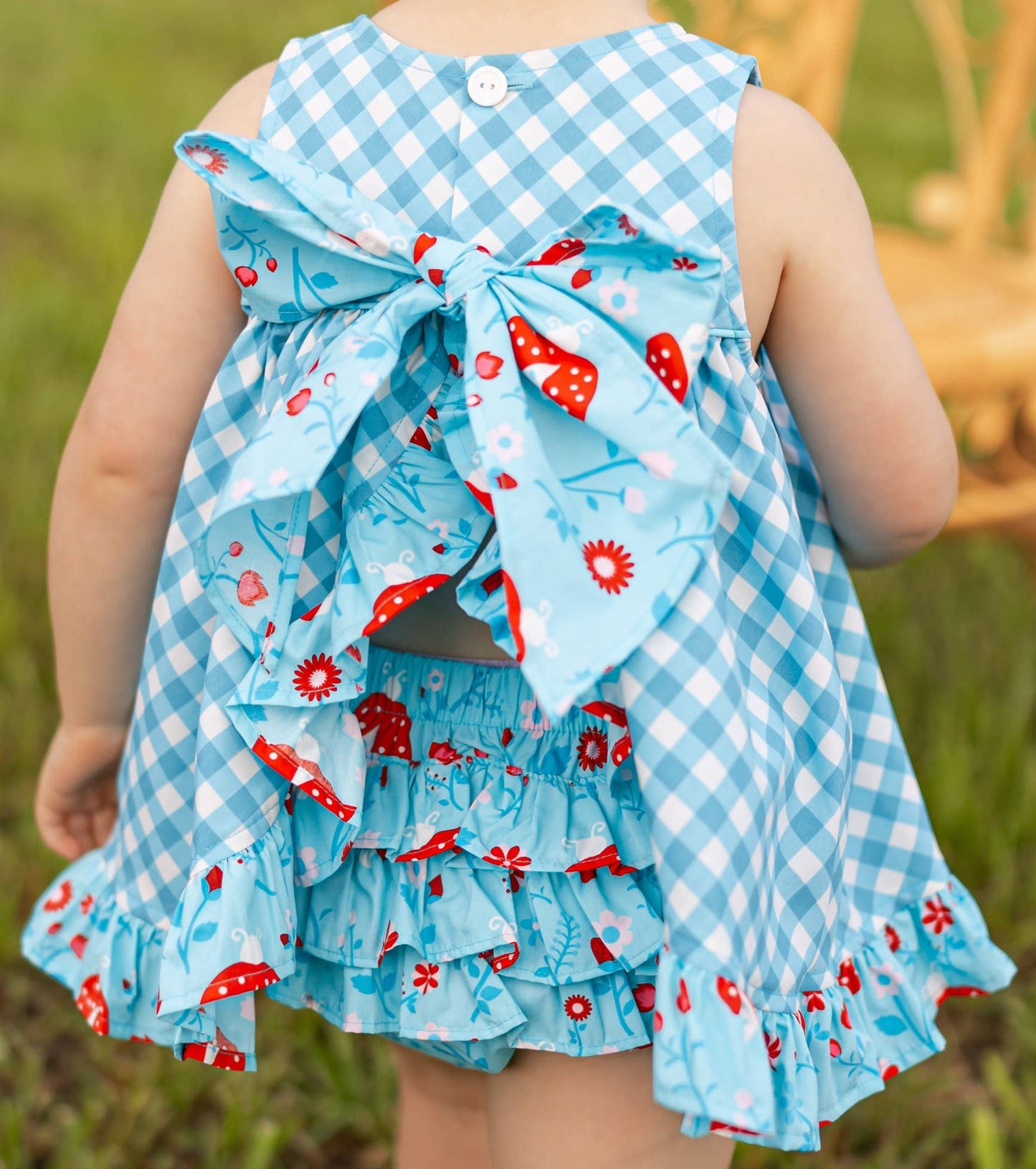 Lady Luck Lady Bug Appliquéd Swing Top & Ruffle Bloomer Set