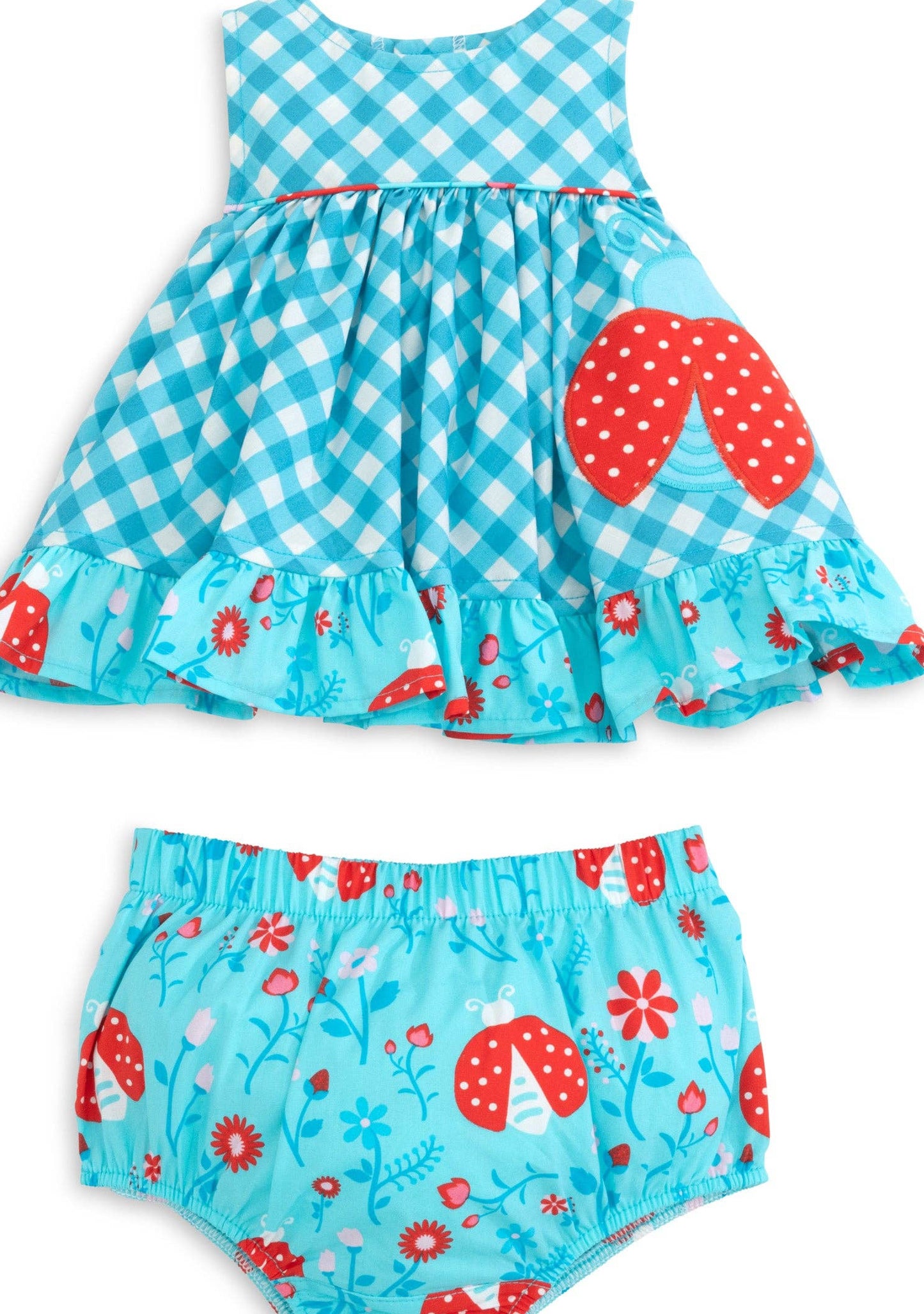 Lady Luck Lady Bug Appliquéd Swing Top & Ruffle Bloomer Set