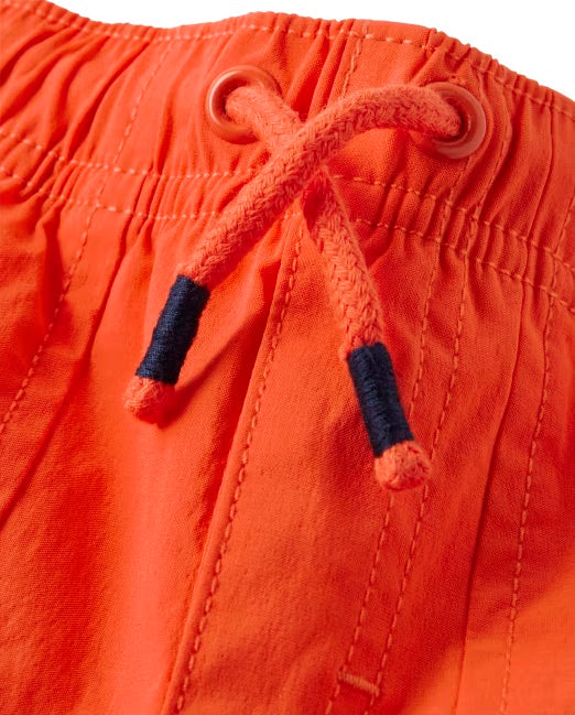 Boys Embroidered Dino 2 Pc Set - Little Essentials - Orange & Blue