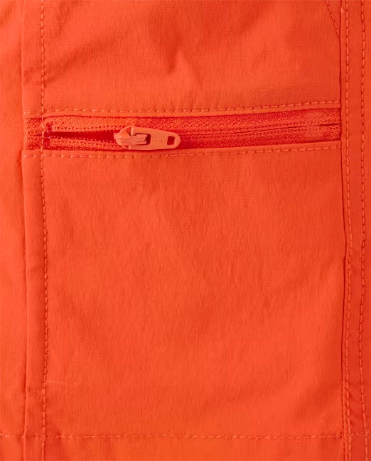 Boys Embroidered Dino 2 Pc Set - Little Essentials - Orange & Blue