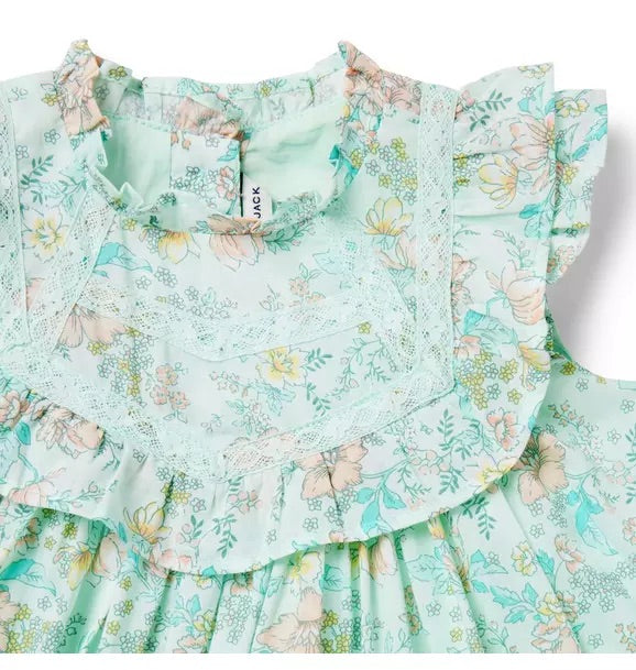 Baby Floral Crochet Trim Dress 12-18M