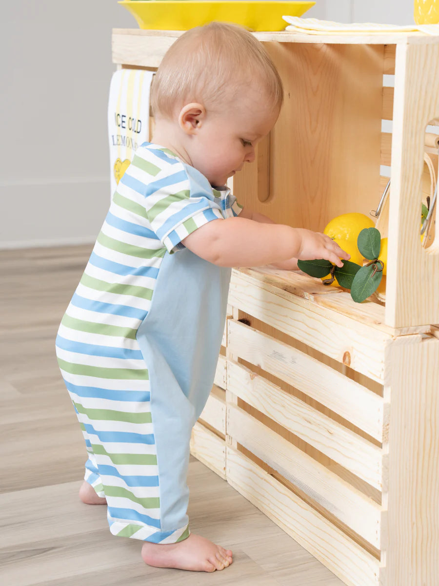 Boys Twist Striped Pocket Romper 12-18M