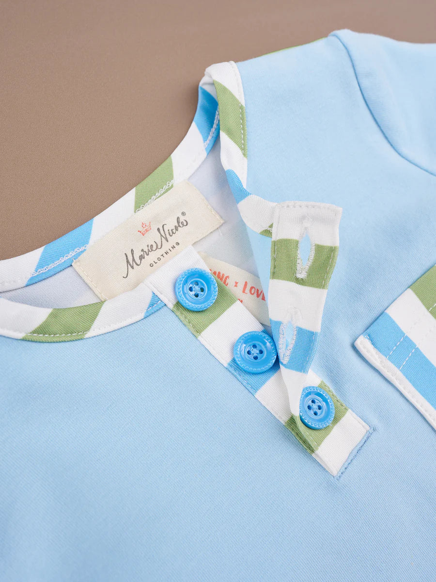 Boys Twist Striped Pocket Romper 12-18M