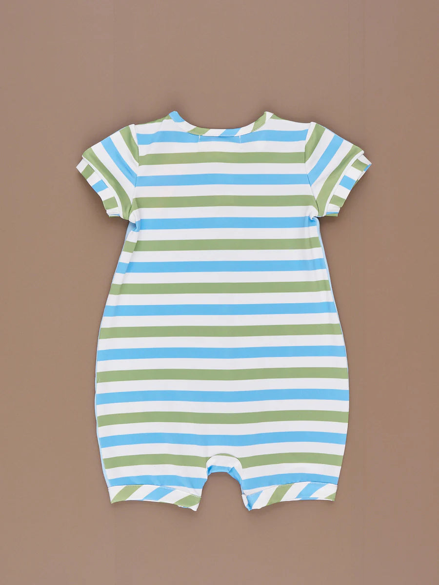 Boys Twist Striped Pocket Romper 12-18M