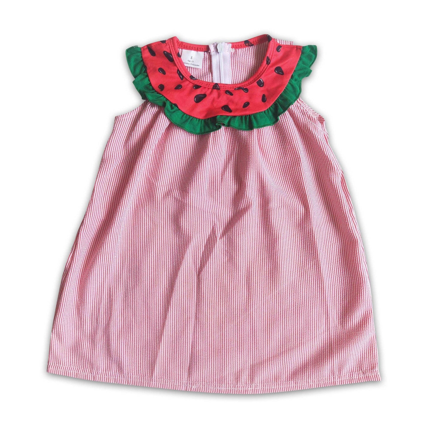Girl Watermelon Striped Dress: