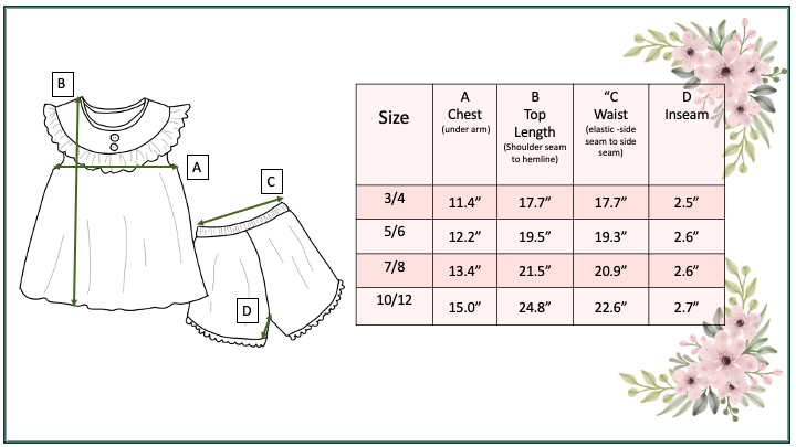 Girls Dark Jean Flower Ruffle Button Spring Two Piece Set