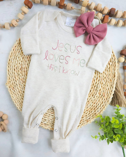 Baby Romper | Baby Girl Outfit - Jesus Loves Me: