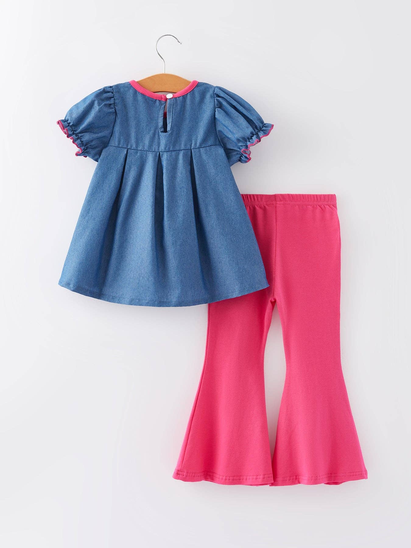 Girls Valentine's Day Heart Applique Outfits Set: