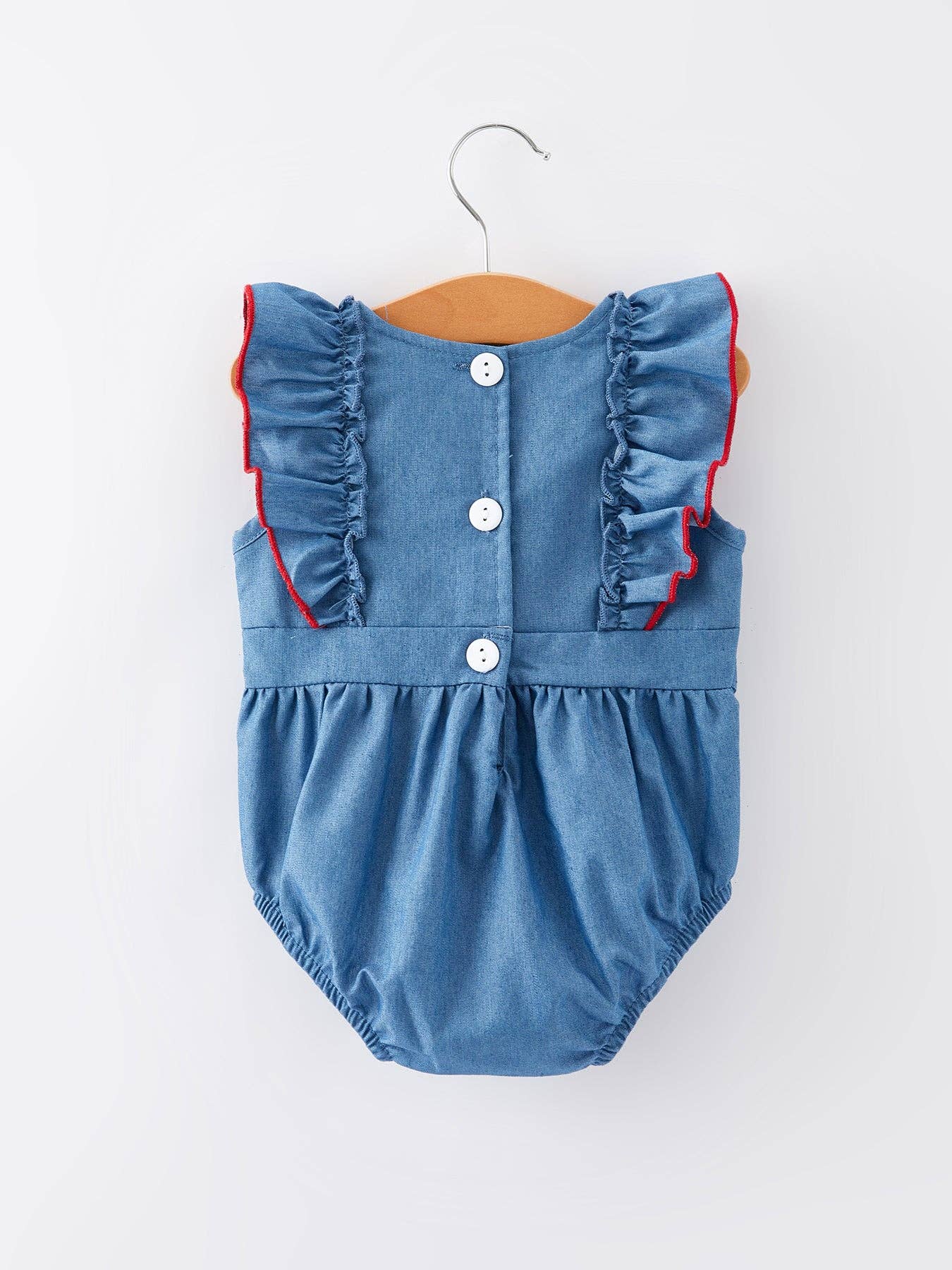 Minnie Applique Flying Sleeve Girls' Romper: