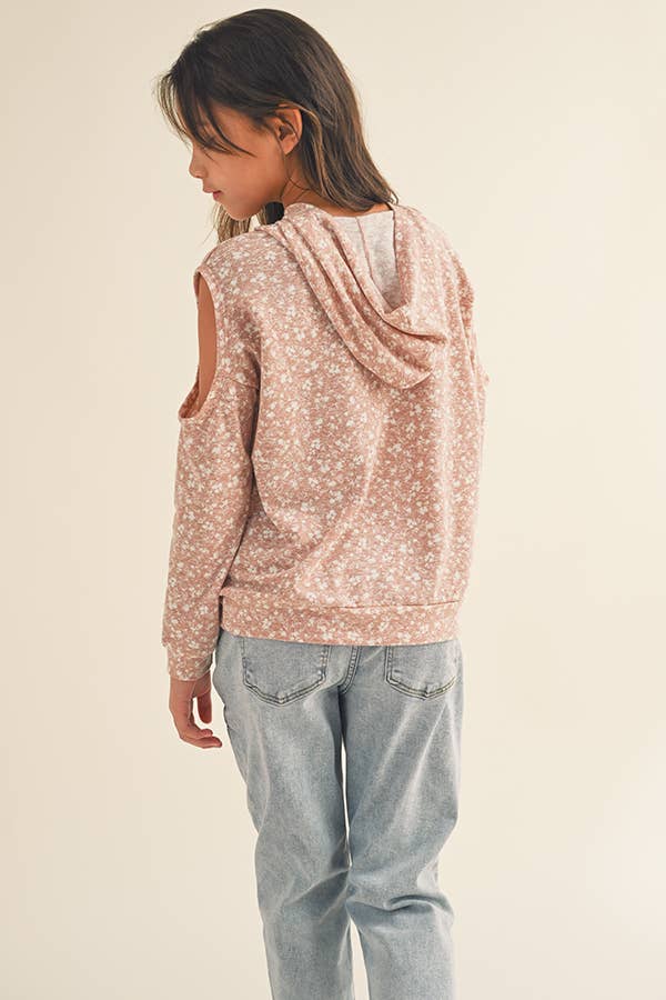 Cold Shoulder Pullover with Hood