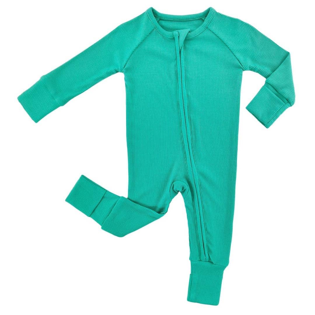 Mint Ribbed Bamboo Sleeper: 12-18M