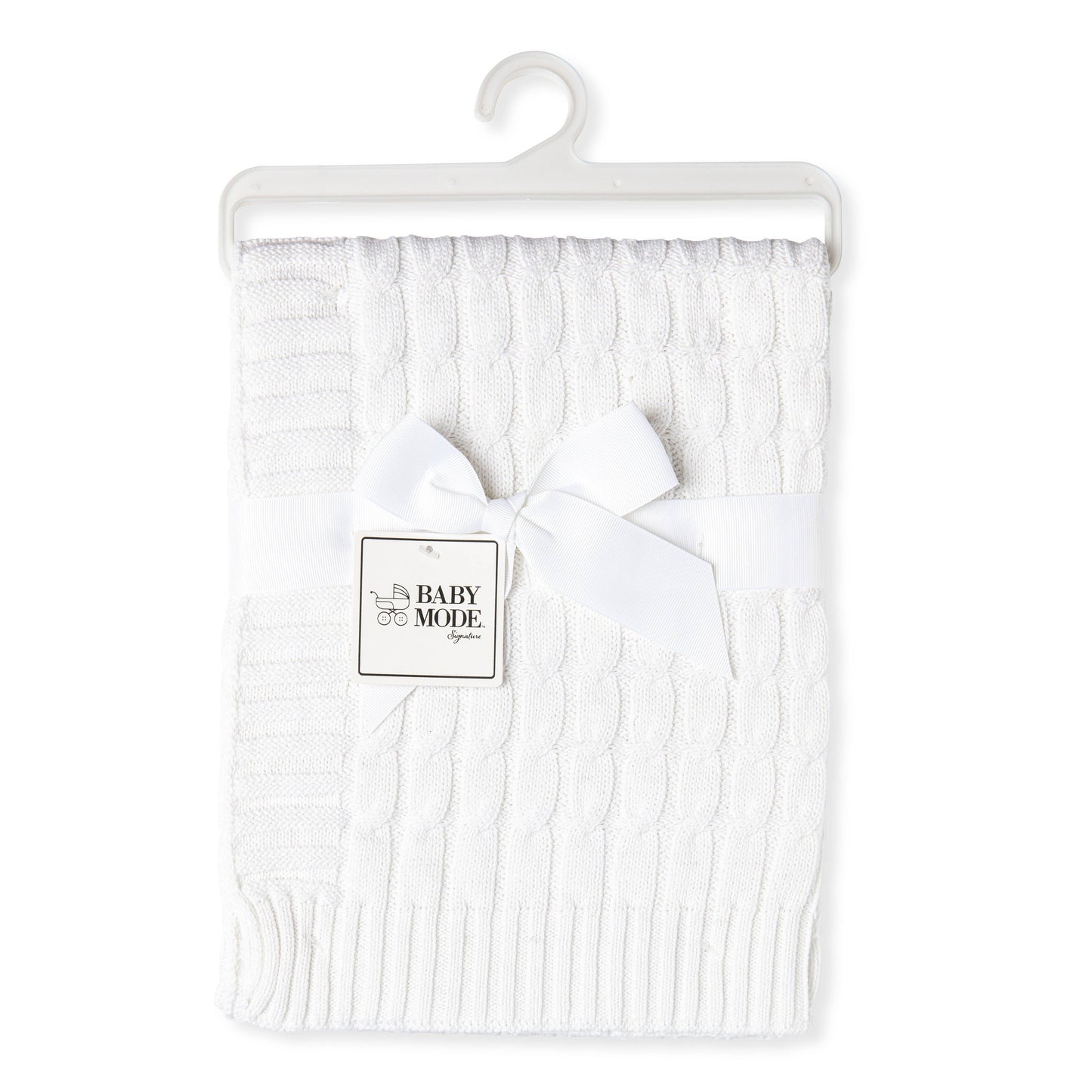White Cable Knit Blanket