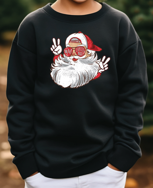 Boy Christmas Cool Santa Youth Sweatshirt