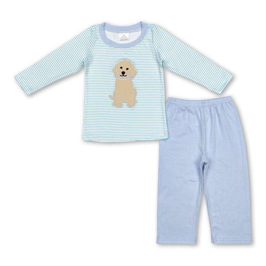 Stripe dog top pants kids boys clothing: 6-12M