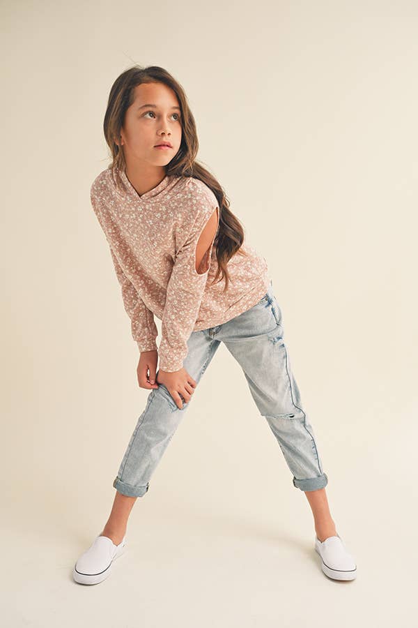 Cold Shoulder Pullover with Hood