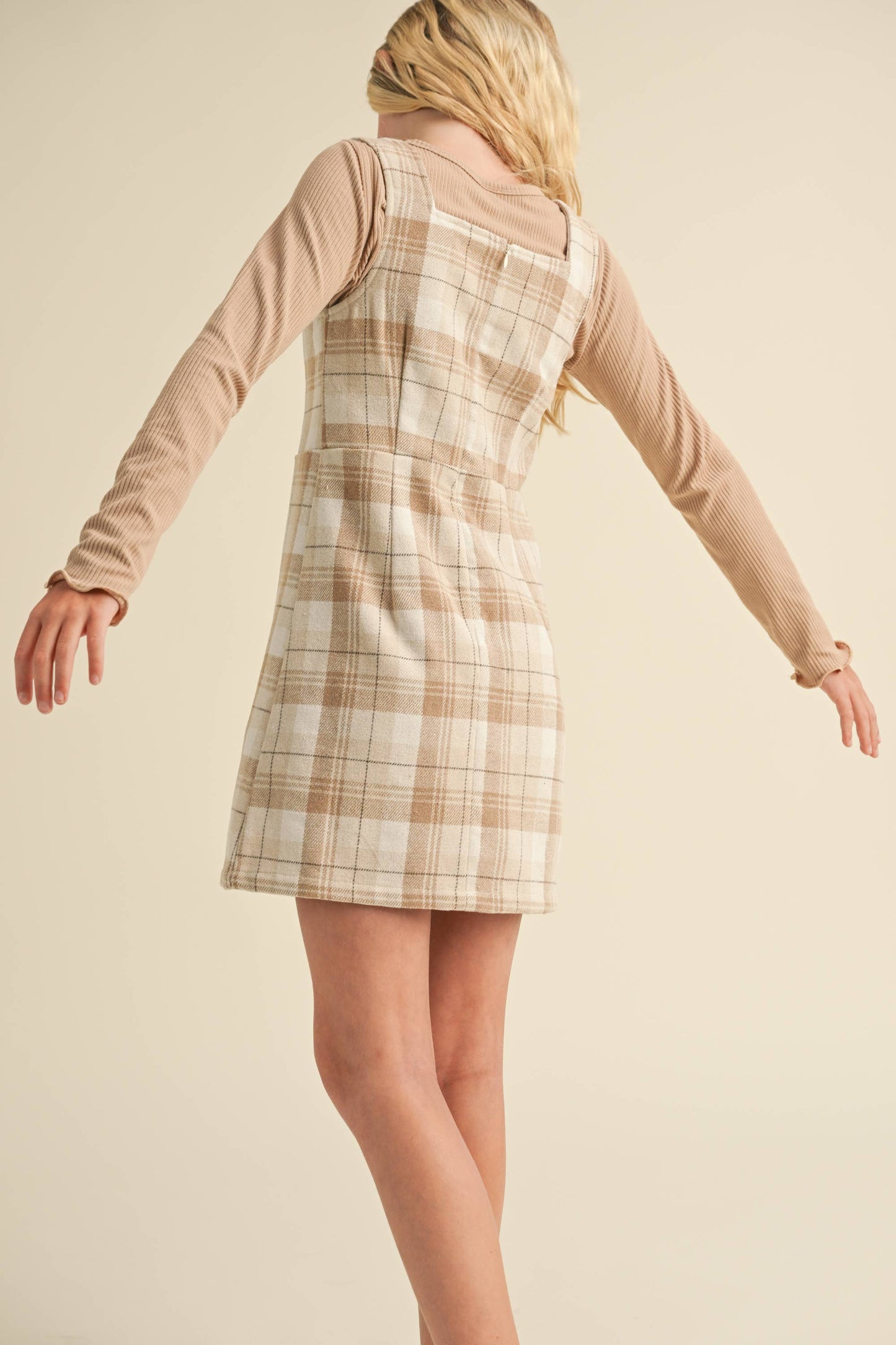 TWEEN KIDS GIRLS PLAID SHEATH DRESS-JUMPER