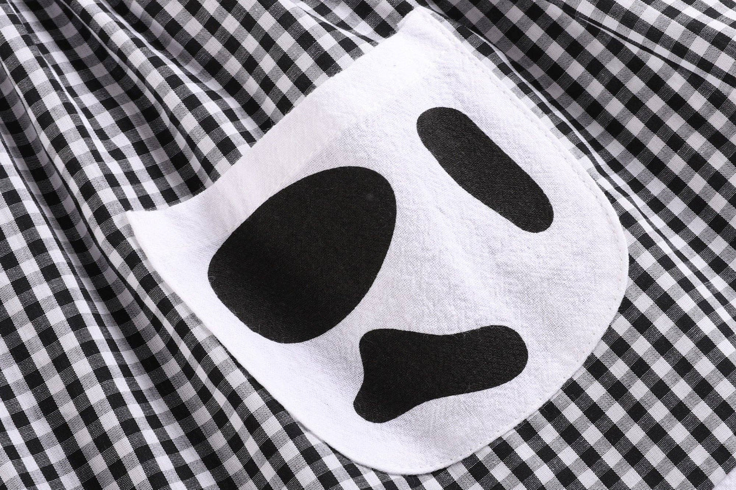 Black Gingham Cute Cow Pocket Sundress: 5Y