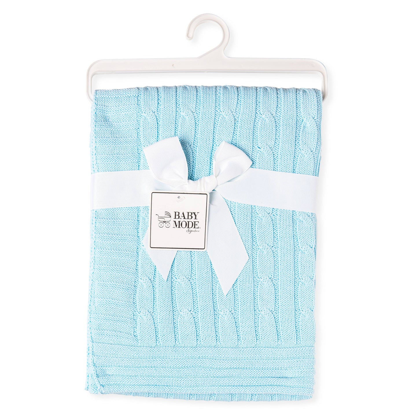 Blue Cable Knit Blanket