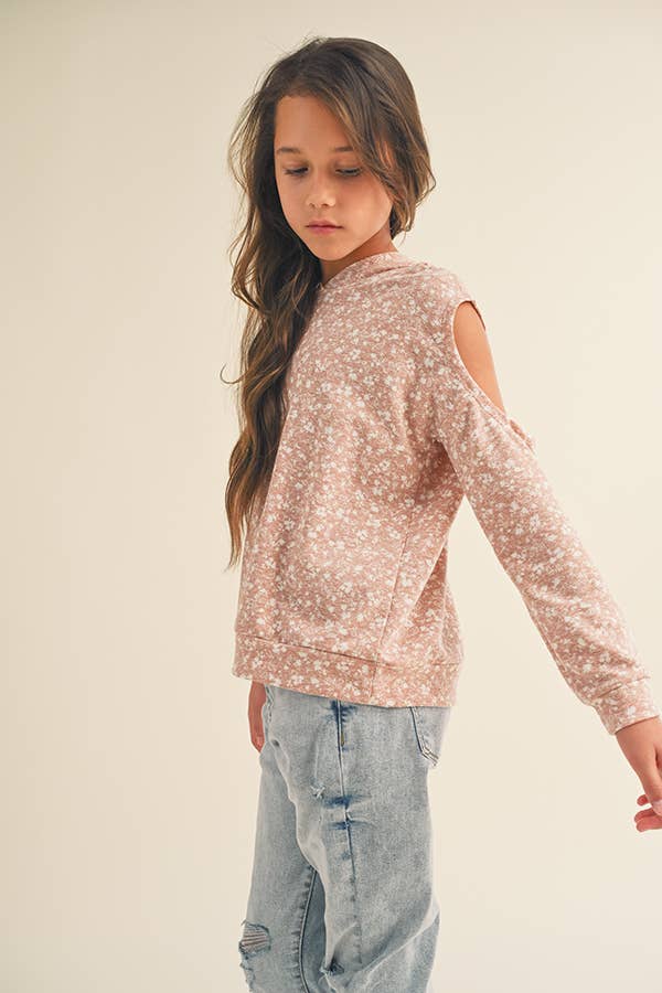 Cold Shoulder Pullover with Hood