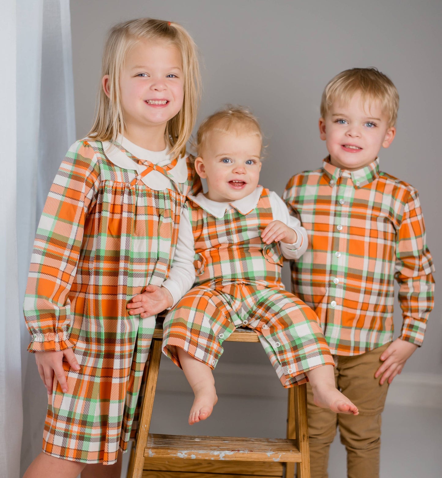 Autumn Plaid Boys Jonjon & Knit Shirt Set