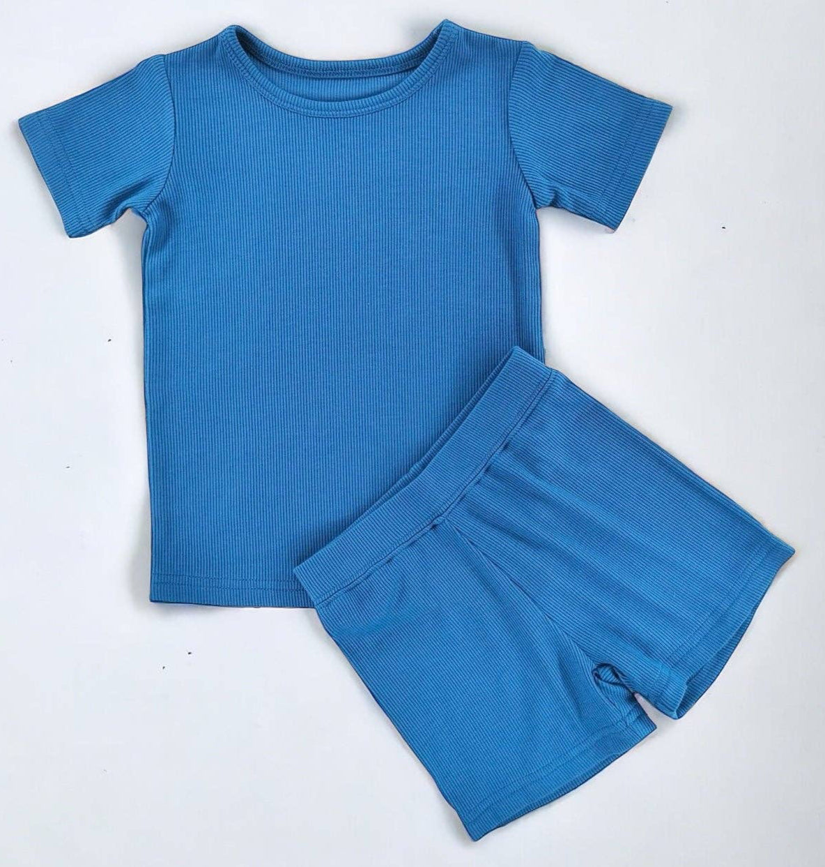 Nautical Ribbed Bamboo Shorts Set: