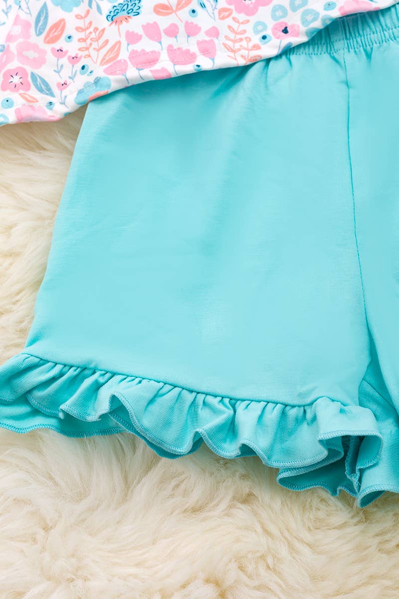 PASTEL FLORAL Easter Train SMOCKED GIRLS SET