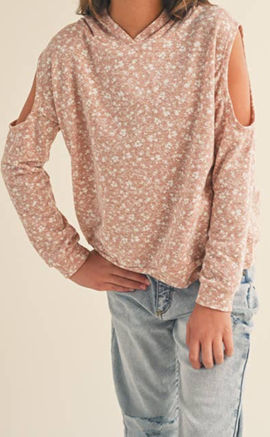 Cold Shoulder Pullover with Hood