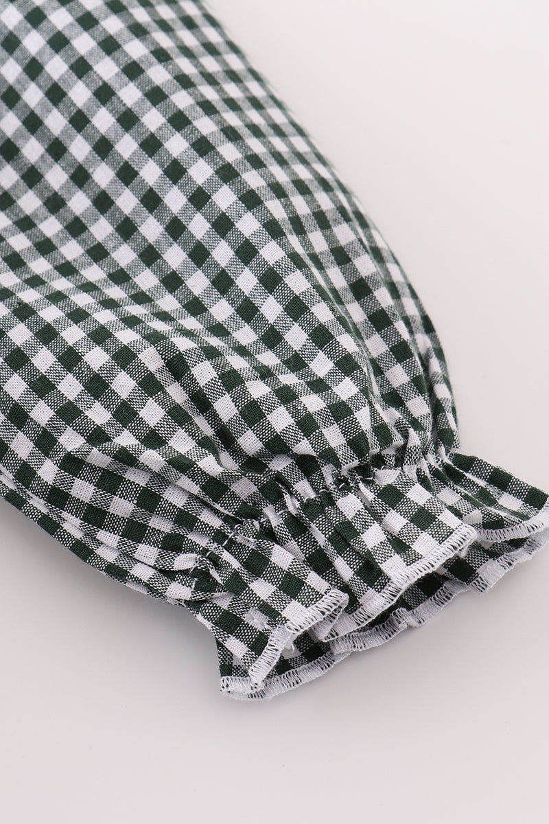 GREEN GINGHAM GIRL RUFFLE SET *Perfect for Monogram*