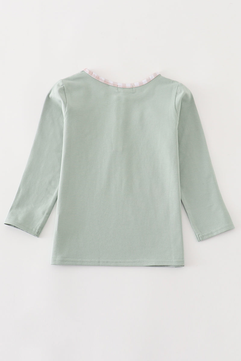 GREEN TURKEY EMBROIDERY BOY TOP