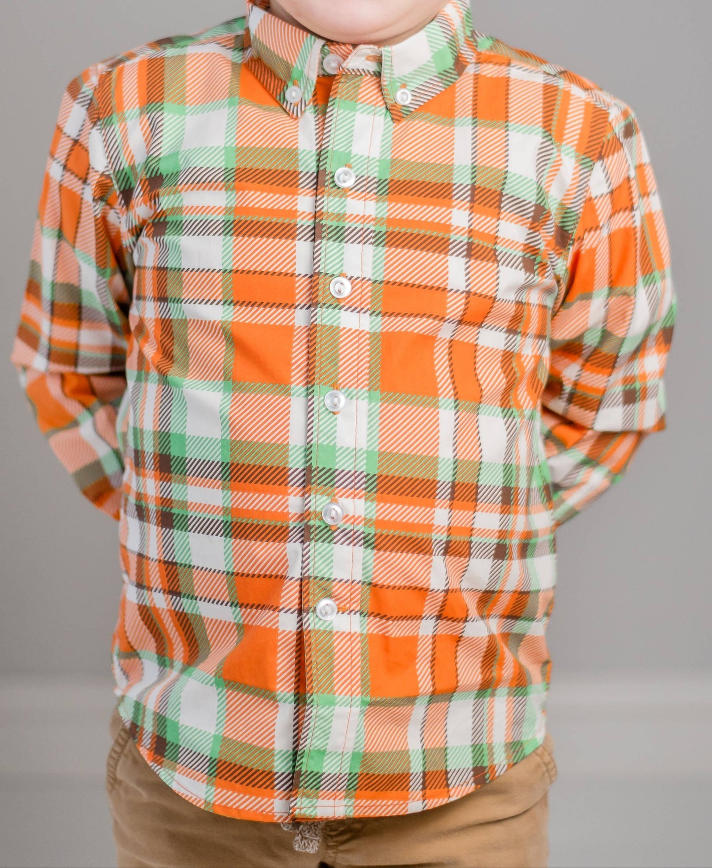 Autumn Plaid Boys' Collared Button Down Shirt