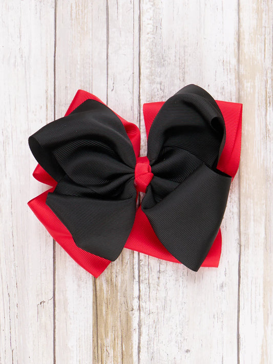 Grosgrain Team Bow Black and Red