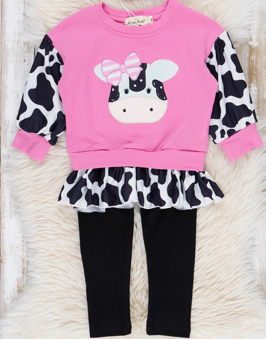 Lil’ Moo Embroidered Cow Outfit