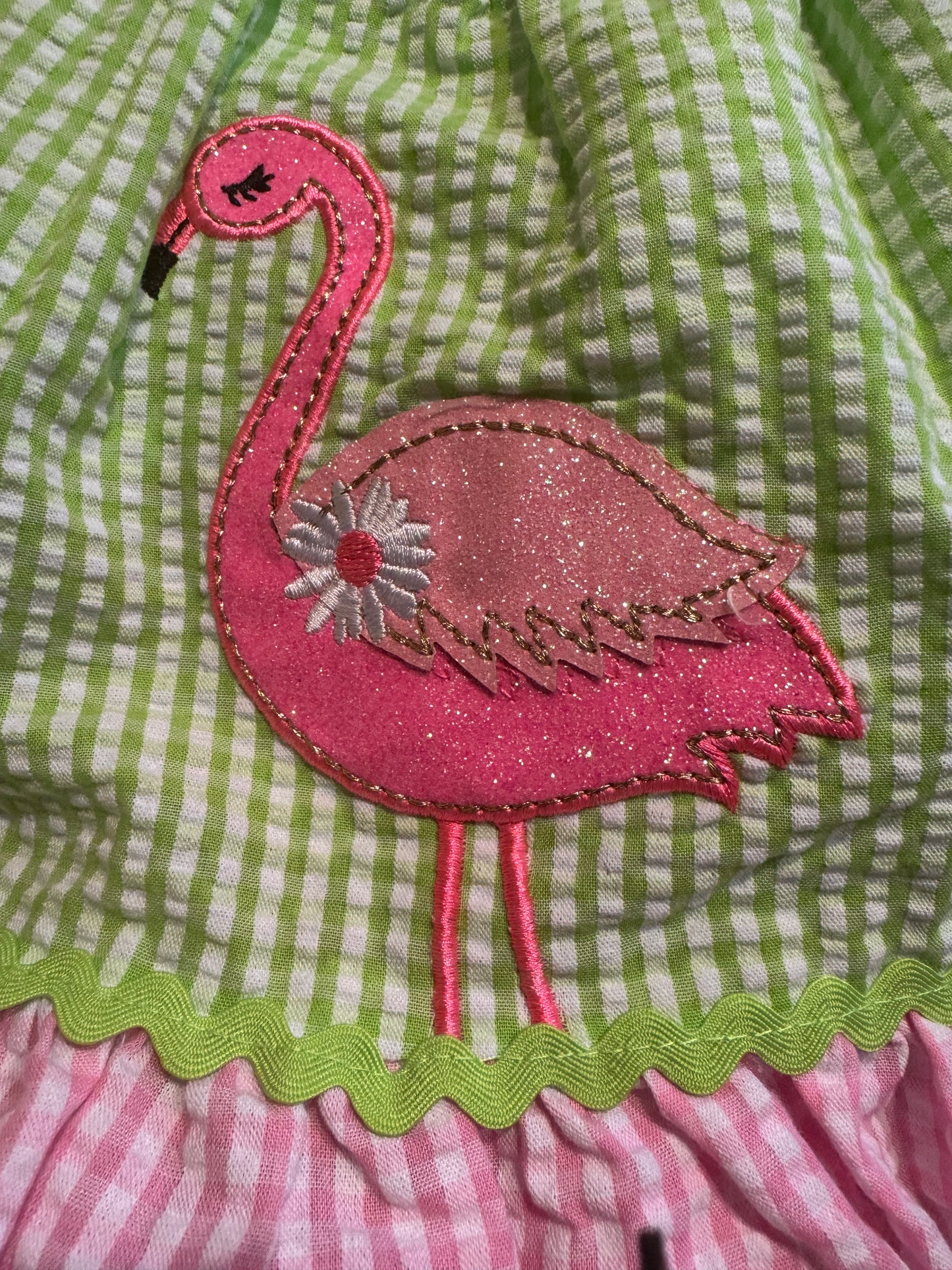 Rare Editions Baby Girls Ruffle Flamingo Appliqué Dress: 18M