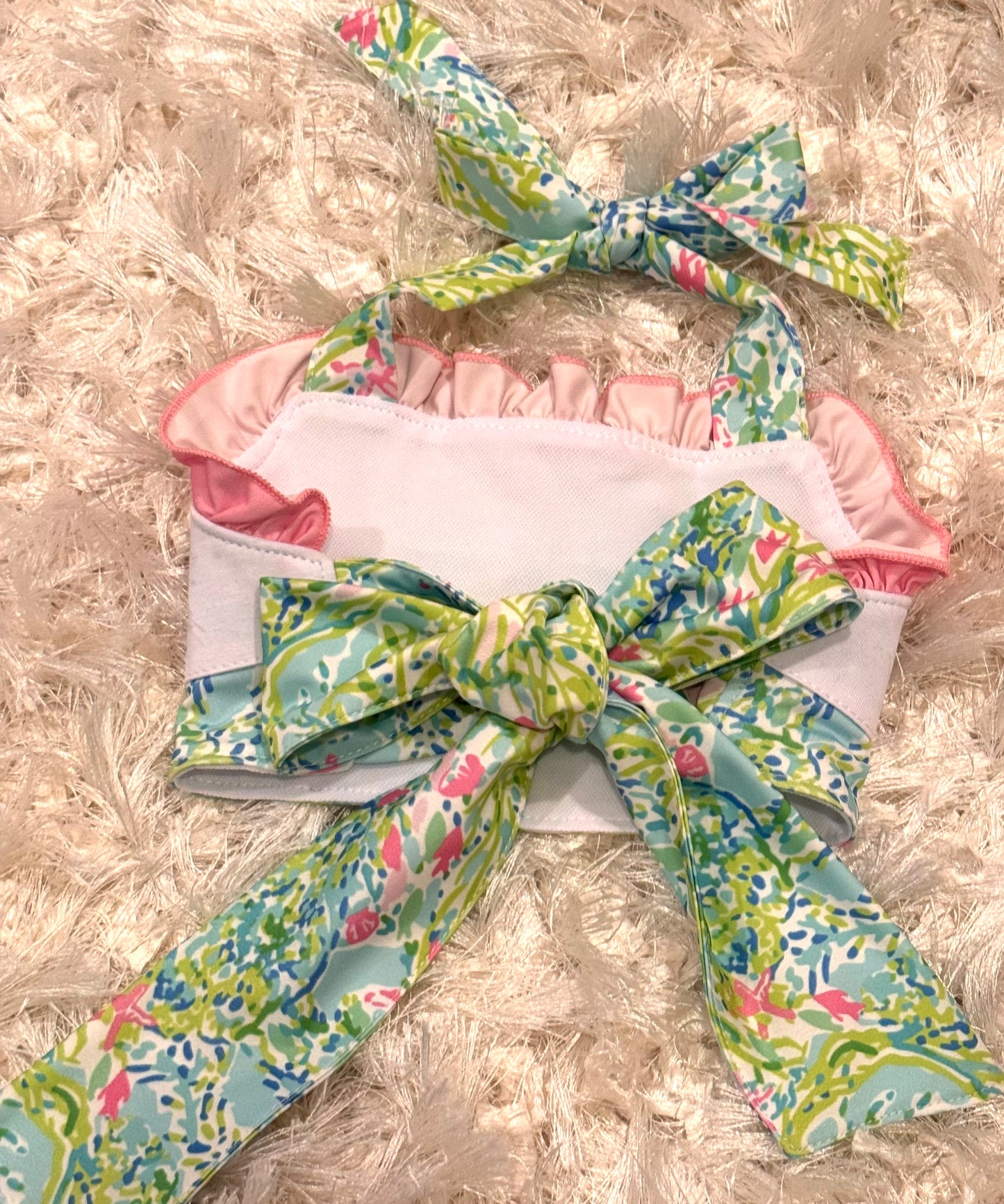 Lily print Turtle embroidery girl 2 piece swimwear