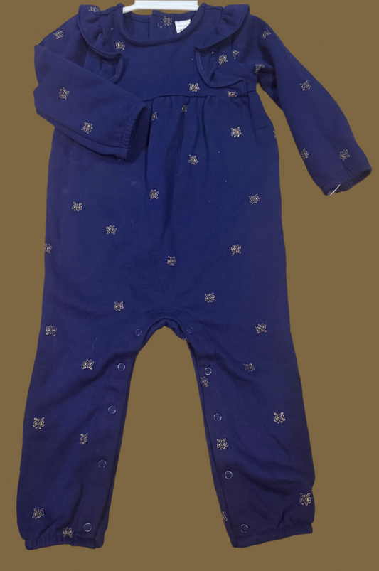 Navy and Gold Romper Girl