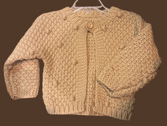 Beautiful Brown/Tan raised dot Baby Sweater