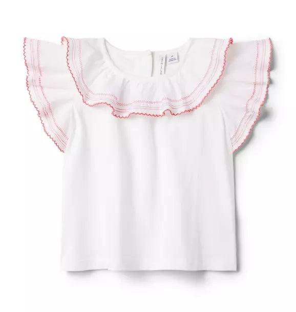 Flutter Sleeve Jersey Top Girls