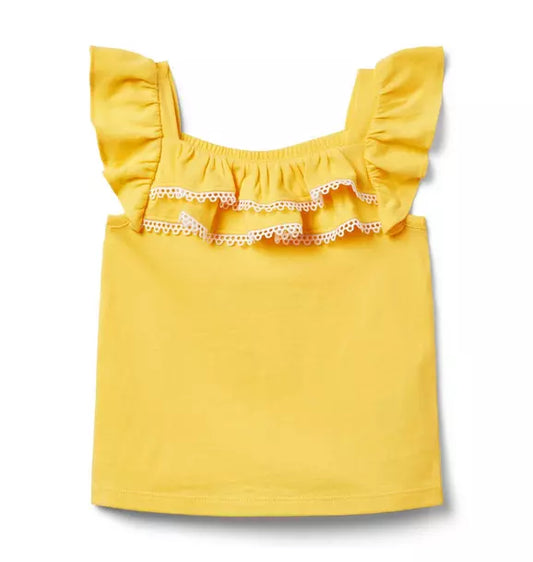 Circle Trim Ruffle Top