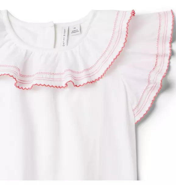 Flutter Sleeve Jersey Top Girls