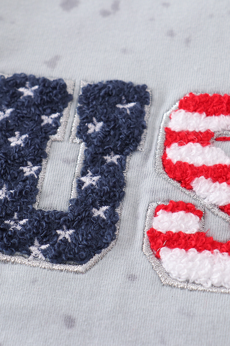 PATRIOTIC USA FRENCH KNOT BOY TOP