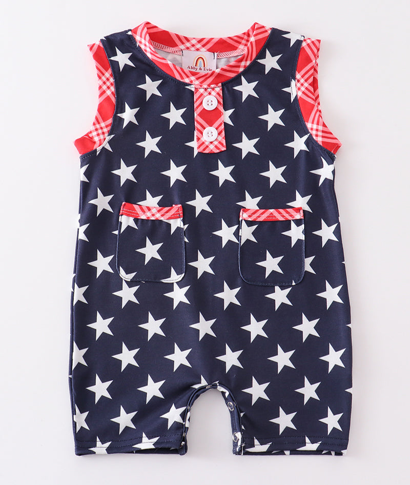 Patriotic Star Boy Romper