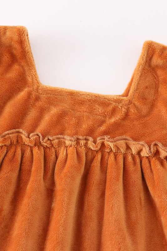 CARAMEL VELVET DRESS