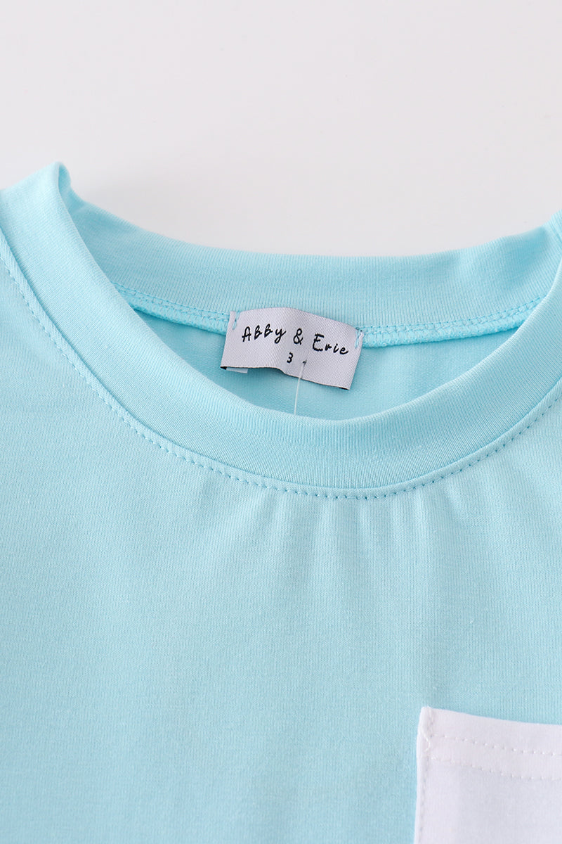 BLUE GINGHAM BOY SHORTS SET