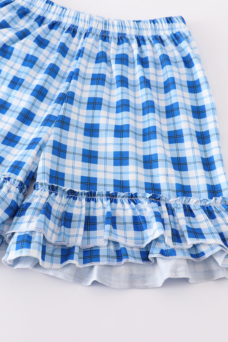 BLUE WILDCATS EMBROIDERY GIRL Short SET