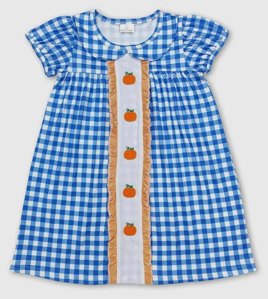 Blue Plaid Pumpkin Dress