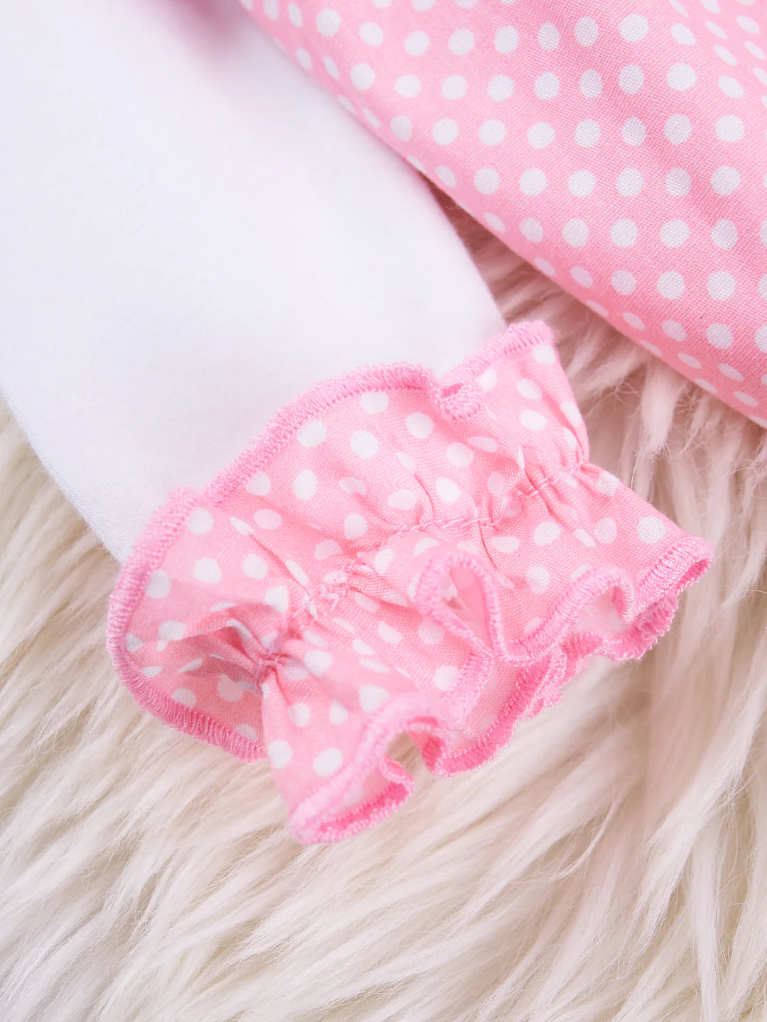 Pink & White Polka Dot Bow Back Bubble: 12-18M