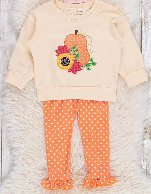 Orange Dot Fall/Pumpkin Sweatshirt Set