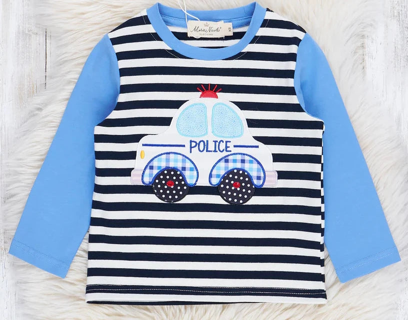 Black and White Stripe Police Shirt