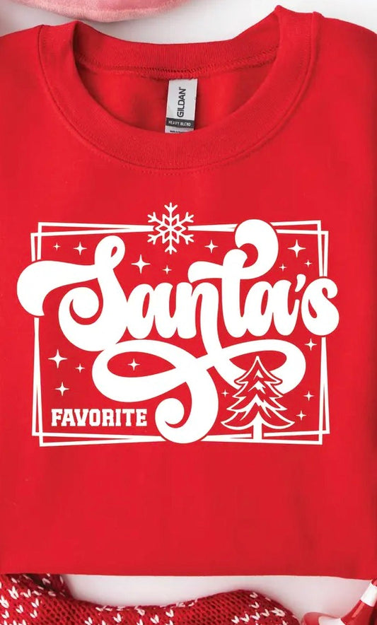 Santa's Favorite Red Short Sleeve T-Shirt
