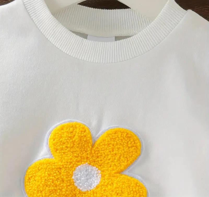 Girls Long Sleeve w/Torn Bell Bottom Pants Set